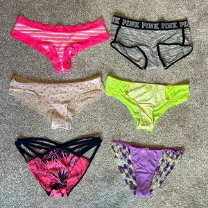 6 pairs size medium Victoria’s Secret pink underwear